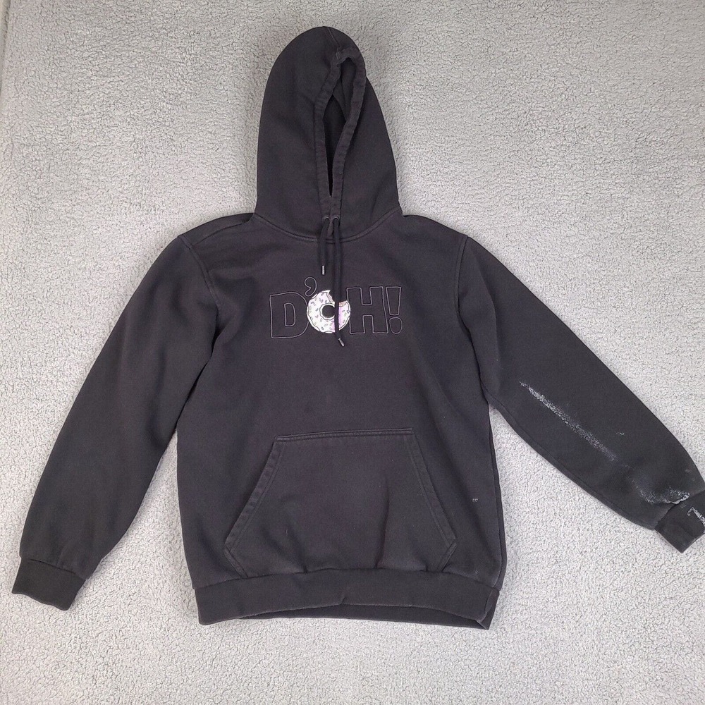 The Simpsons Adidas Hoodie Sweatshirt Mens Medium Black Pullover Doh!